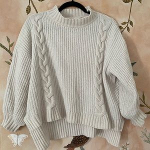 LoveStitch Cream Chenille Sweater
